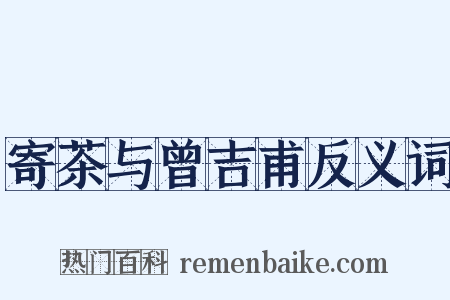 寄茶与曾吉甫反义词是什么意思的图片